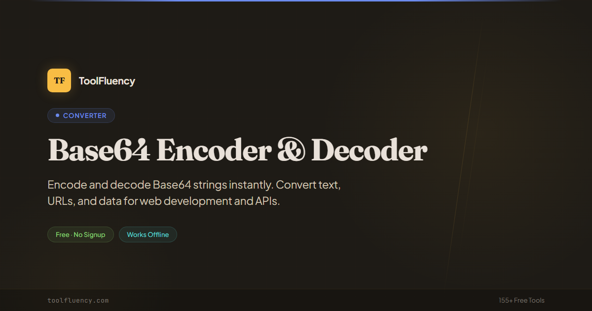 Base64 Encoder & Decoder — Free Online | ToolFluency
