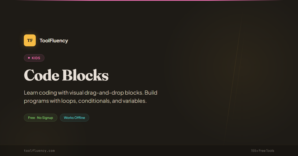Code Blocks — Free Coding for Kids | ToolFluency