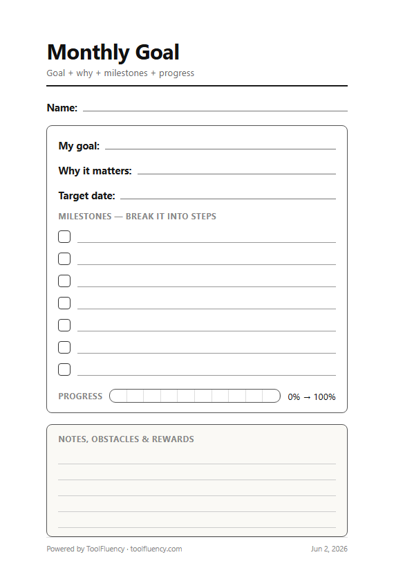 Goal tracker preview