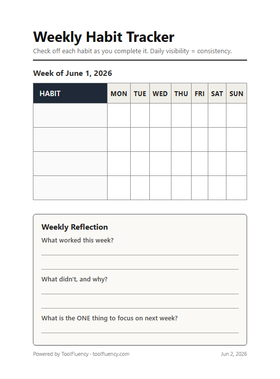 Habit tracker preview