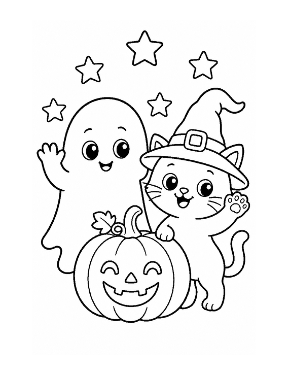 Free Halloween Coloring Pages for Kids: 2 Printable Colouring Books