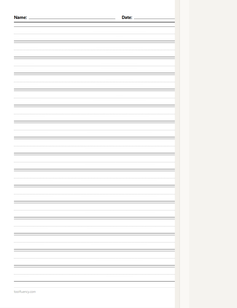 Lined writing paper preview