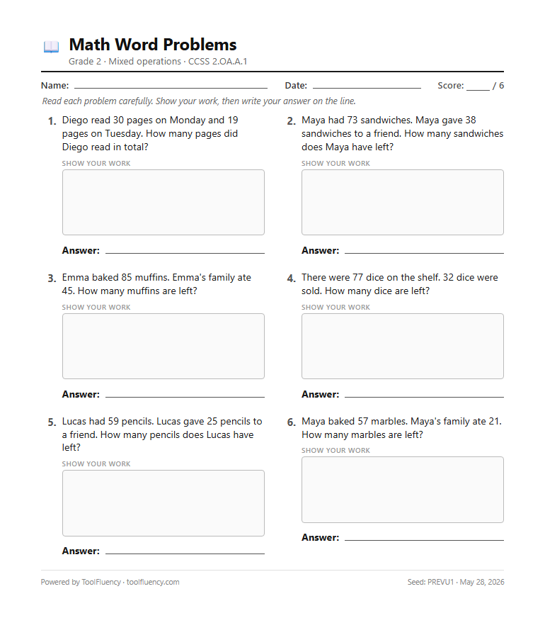 Word problems preview